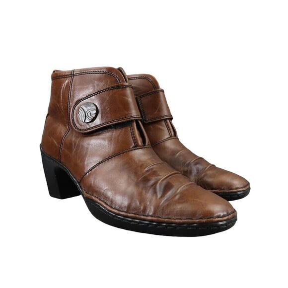 Josef Seibel Shoes - Josef Seibel Shoes Womens 37 Booties Fashion Classic Calla Leather Strap Slouchy